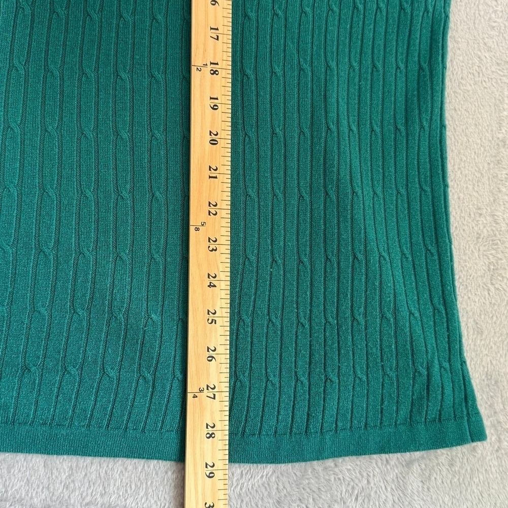 Croft and Barrow Sweater Womens 3X Teal Cable Knit Long Sleeve Classic‎ Casual - Picture 10 of 12